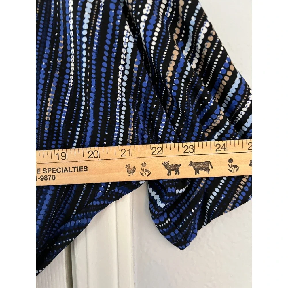 WHBM Blouson Mini Dress‎ Women's Medium Black Blue Sequin Stripe Cocktail Party